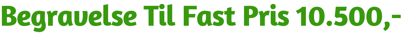 Begravelse Til Fast Pris 10.500,-